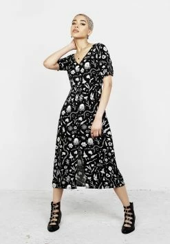 MET1 HEDGEWITCH V-NECK MIDI DRESS Dresses