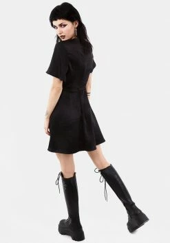 MET1 DAMOZEL FIT AND FLARE V NECK MINI DRESS Dresses