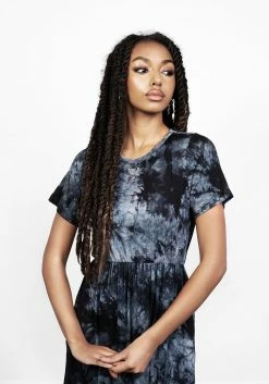 MET1 DRACONIC TIE DYE MIDI SKATER DRESS