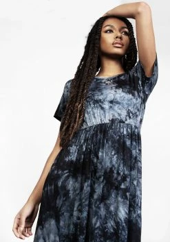 MET1 DRACONIC TIE DYE MIDI SKATER DRESS