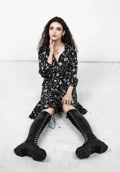 MET1 HEDGEWITCH RUFFLE WRAP ABOVE KNEE DRESS Dresses