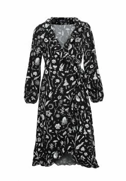 MET1 HEDGEWITCH RUFFLE WRAP ABOVE KNEE DRESS Dresses