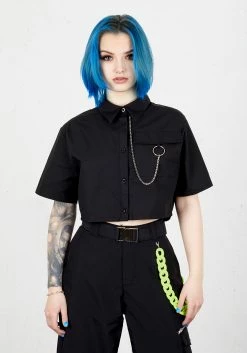 MET1 Epistle Crop Shirt Tops