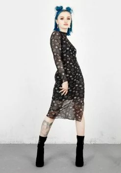 PFA1 EUPHORIA MESH MIDI DRESS