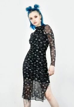 PFA1 EUPHORIA MESH MIDI DRESS