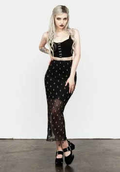 PFA1 WICKED MESH MIDI SKIRT