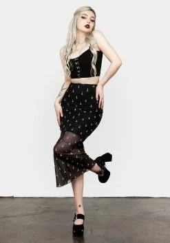 PFA1 WICKED MESH MIDI SKIRT