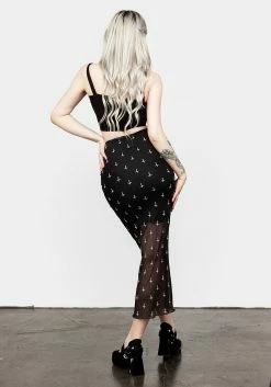 PFA1 WICKED MESH MIDI SKIRT