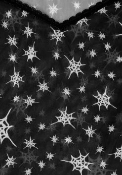 PFA1 Tops ENSNARE LACE TRIM MESH TOP