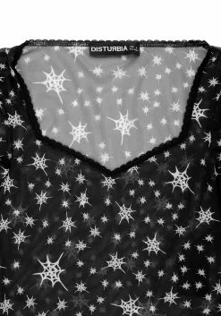 PFA1 Tops ENSNARE LACE TRIM MESH TOP