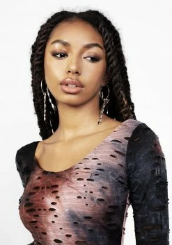 MET1 Tops DISTRESSED JERSEY BODYSUIT 11 MET1 Tops DISTRESSED JERSEY BODYSUIT