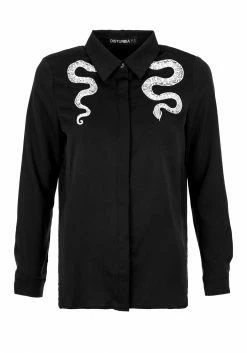 MET1 Tops Slither Embroidered Snake Shirt