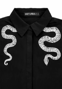 MET1 Tops Slither Embroidered Snake Shirt