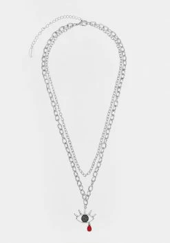 TOU1 Jewellery BLEEDING EYE CZ CHAIN CHOKER
