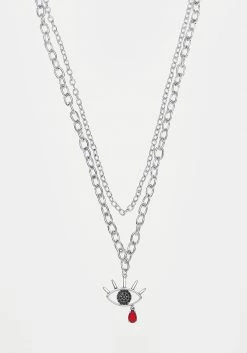 TOU1 Jewellery BLEEDING EYE CZ CHAIN CHOKER
