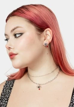 TOU1 BLEEDING EYE CZ STUDS Jewellery