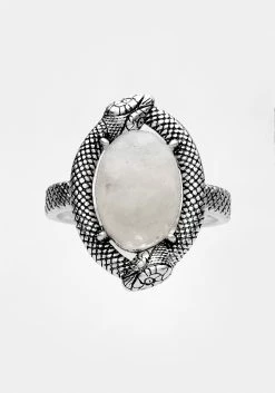 TOU1 Jewellery SERPENT MOONSTONE RING