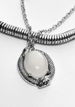 TOU1 SERPENT MOONSTONE MULTI-CHAIN NECKLACE Jewellery