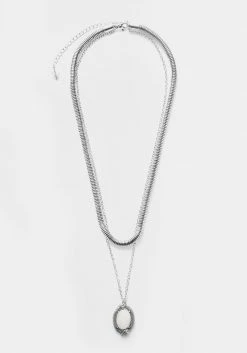 TOU1 SERPENT MOONSTONE MULTI-CHAIN NECKLACE Jewellery