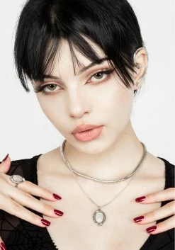 TOU1 SERPENT MOONSTONE MULTI-CHAIN NECKLACE Jewellery