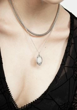 TOU1 SERPENT MOONSTONE MULTI-CHAIN NECKLACE Jewellery