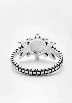 TOU1 GODDESS TRIPLE MOON MOONSTONE RING Jewellery