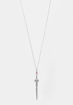 TOU1 Jewellery RITUAL DAGGER AMETHYST PENDANT NECKLACE