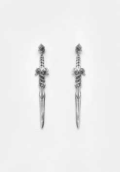 TOU1 RITUAL DAGGER AMETHYST DROP EARRINGS Jewellery