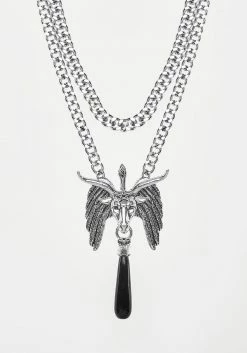 TOU1 BAPHOMET BLACK AGATE CHAIN CHOKER
