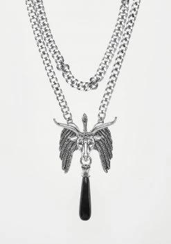 TOU1 BAPHOMET BLACK AGATE CHAIN CHOKER