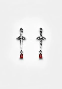 TOU1 Jewellery ATHAME DAGGER CZ STUDS