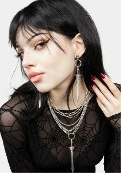 TOU1 Jewellery SWORD DROP EARRINGS