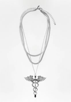 TOU1 CADUCEUS MULTI-CHAIN NECKLACE