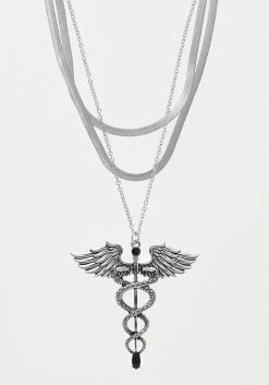 TOU1 CADUCEUS MULTI-CHAIN NECKLACE