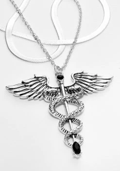 TOU1 CADUCEUS MULTI-CHAIN NECKLACE