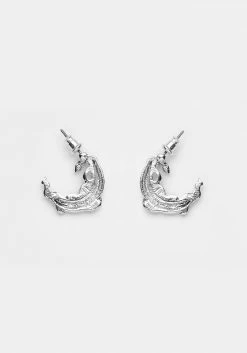 TOU1 Jewellery SERPENT CRESCENT MOON EARRINGS
