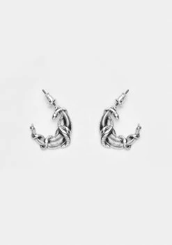 TOU1 Jewellery SERPENT CRESCENT MOON EARRINGS