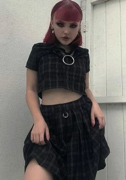 MET1 Bottoms Jinx Check Co Ord Skirt