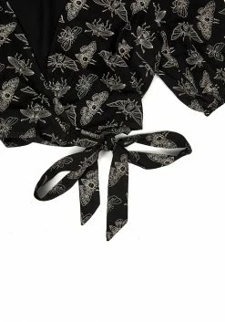 LVT1 Tops MORTMOTH WRAP CROP TOP